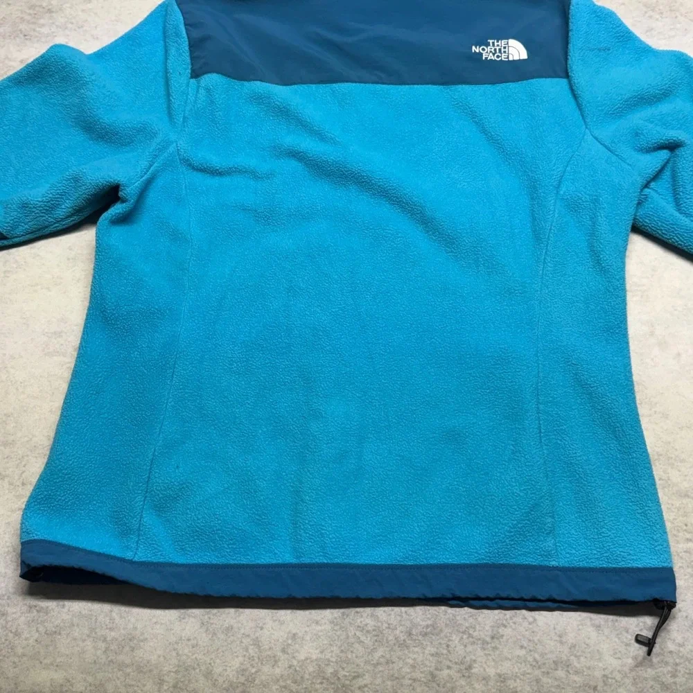 The North Face Denali 2 Hooded Fleece Jacket Womens Medium Blue Full Zip‎ Hoodie